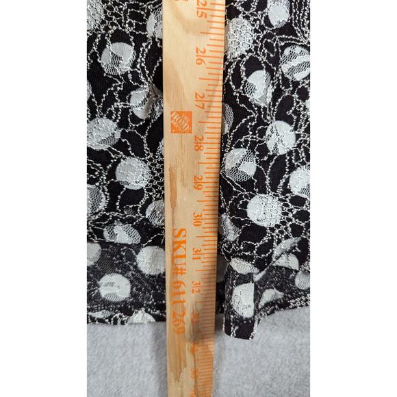 Susan Graver Women Top 3X Polka Dot Lace Overlay Swing Tunic Stretch Popover - Picture 10 of 10